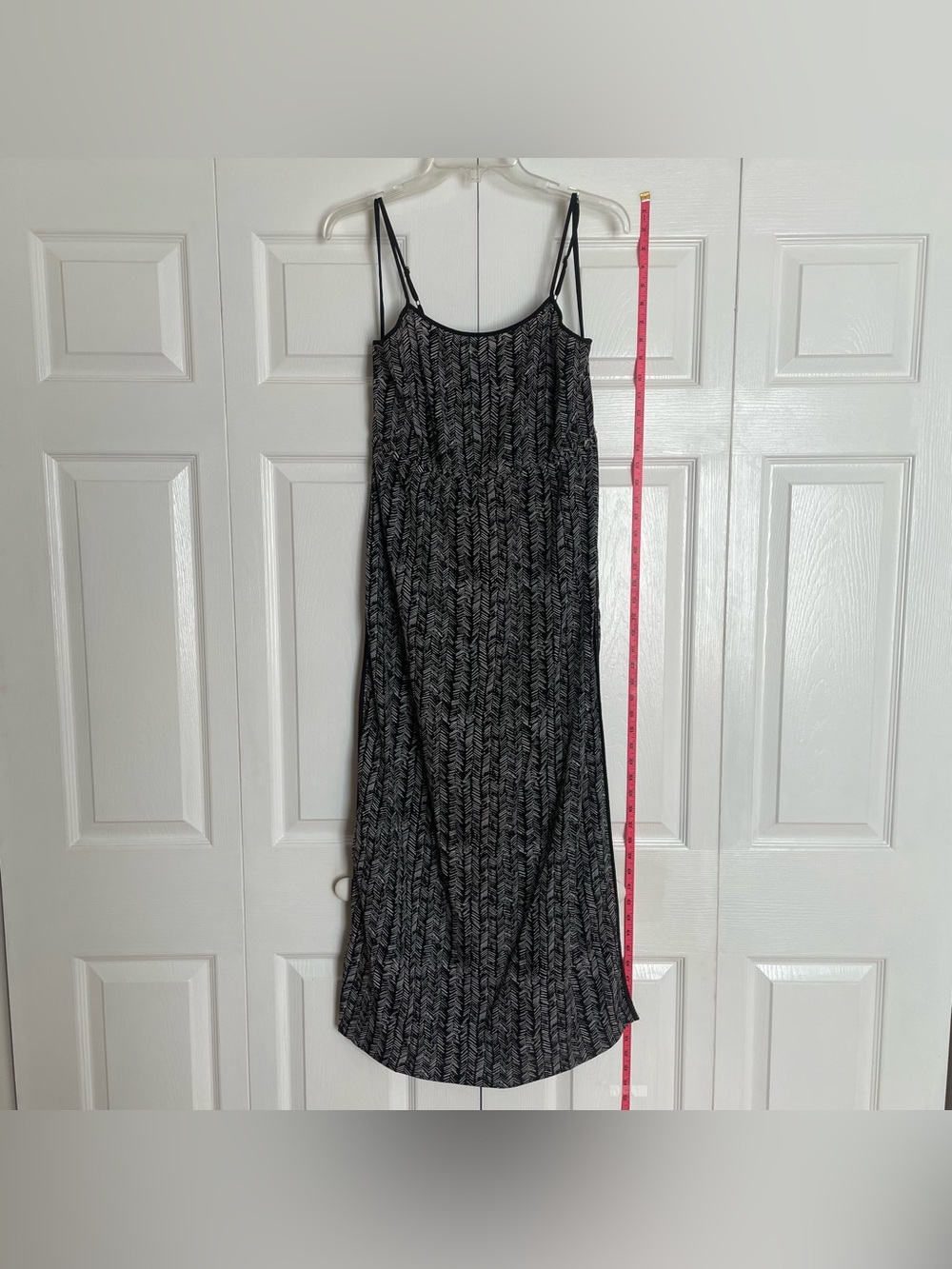 EUC LOFT SP Black Printed Slip Maxi Dress with Spaghetti Straps